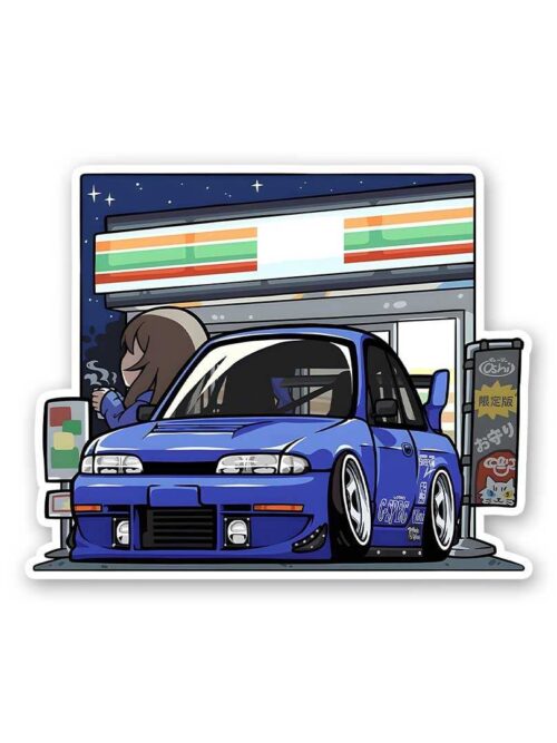 Blue Car Sticker