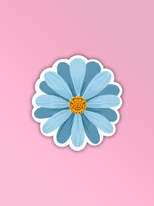 Blue Flower Laptop Mobile Stickers