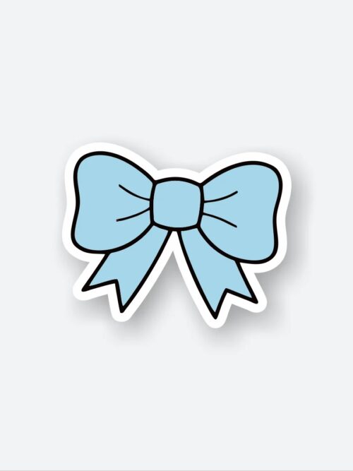 Blue Hair Bow Sticker