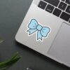 Blue Hair Bow Sticker
