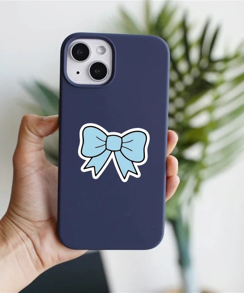 Blue Hair Bow Sticker Blue Hair Bow Sticker