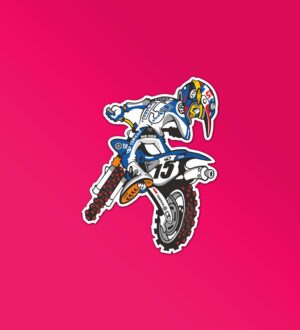 Blue Motocross Bike Sticker Blue Motocross Bike Sticker