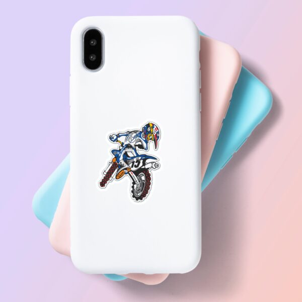 Blue Motocross Bike Sticker Blue Motocross Bike Sticker