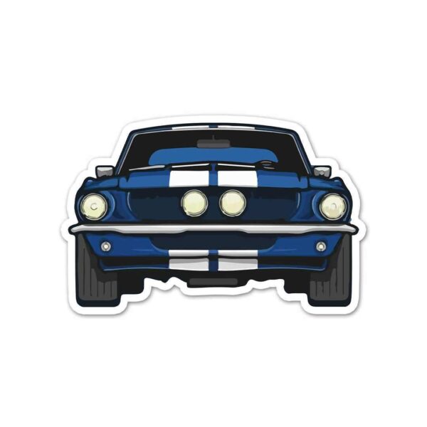 Blue Muscle Car Sticker