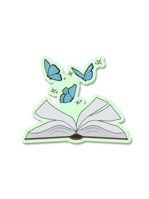 Book And Butterfly Sticker