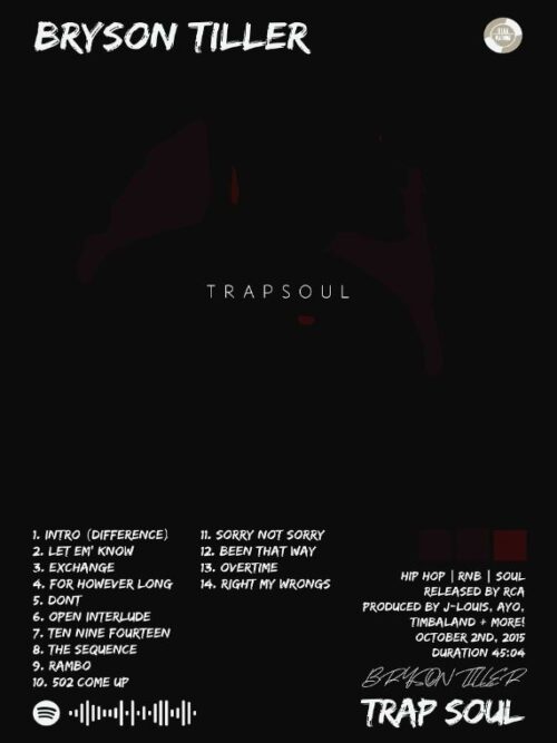 Bryson Tiller Trapsoul Music Poster