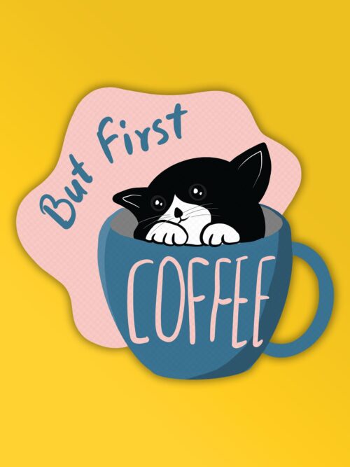 But First Coffee Laptop Mobile Stickers