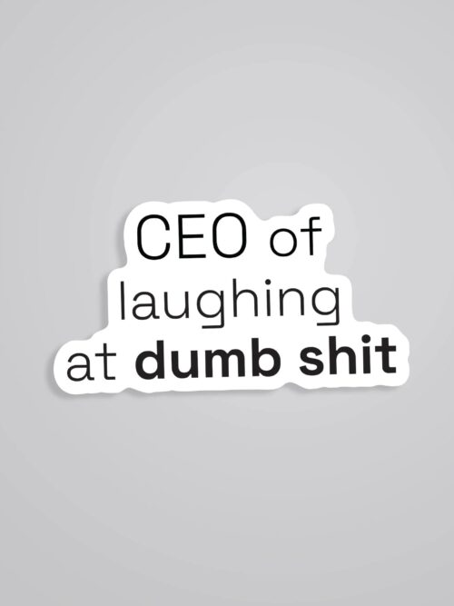 CEO Of Laughing At Dumb Shit Witty Stickers