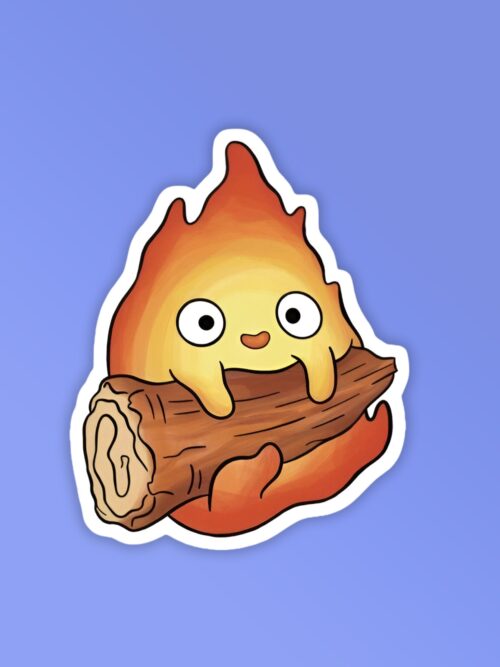 Calcifer Howls Moving Castle Laptop _ Mobile Stickers