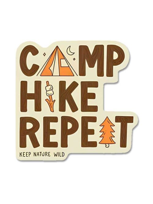 Camp Hike Repeat Sticker