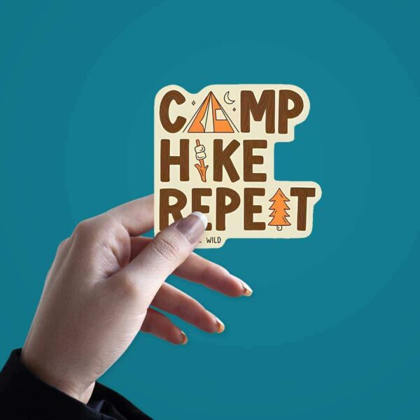 Camp Hike Repeat Sticker