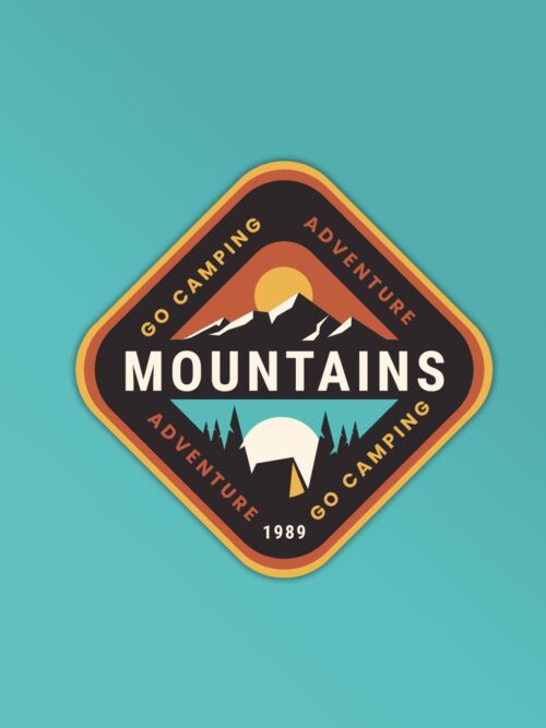 Camping On Mountains Sticker