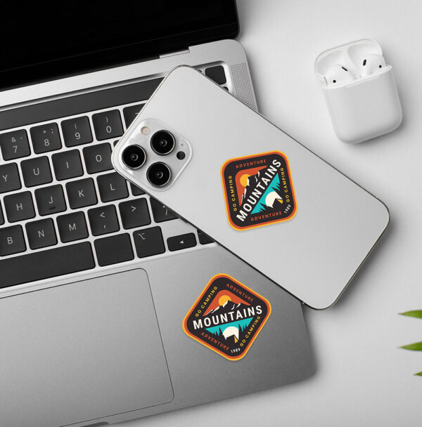 Camping On Mountains Sticker Camping On Mountains Sticker