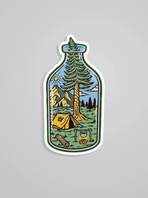 Camping In A Bottle Travels Stickers