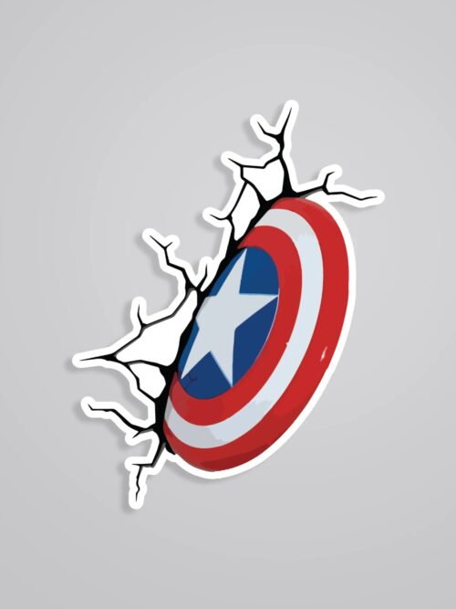 Captain Americas Shield Stuck In Wall Movies Stickers