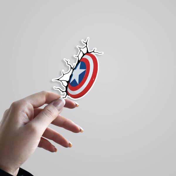 Captain Americas Shield Stuck In Wall Movies Stickers