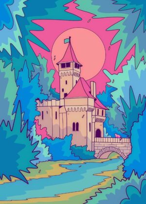 Castle By The River Spring Vibes Poster