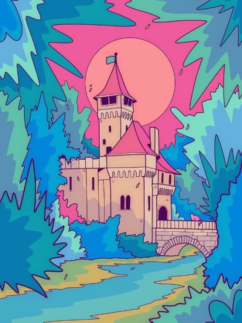 Castle By The River Spring Vibes Poster