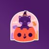 Cat In A Pumpkin Halloween _ Laptop And Mobile Sticker