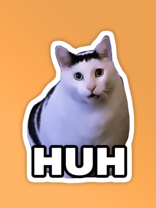 Cat Meme HuH Laptop _ Mobile Sticker