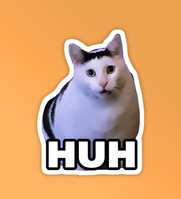 Cat Meme HuH Laptop _ Mobile Sticker Cat Meme HuH Laptop _ Mobile Sticker