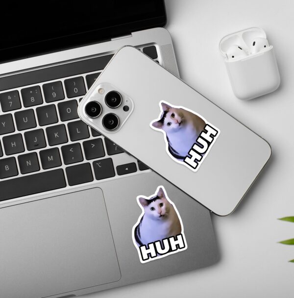 Cat Meme HuH Laptop _ Mobile Sticker Cat Meme HuH Laptop _ Mobile Sticker