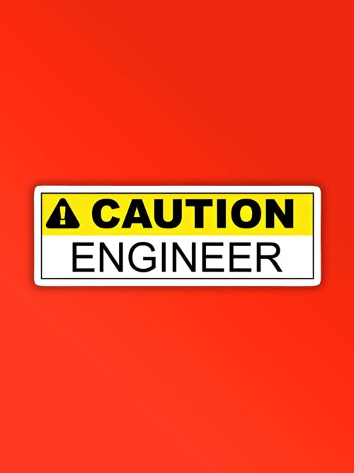 Caution Engineer Programmer Coding Sticker
