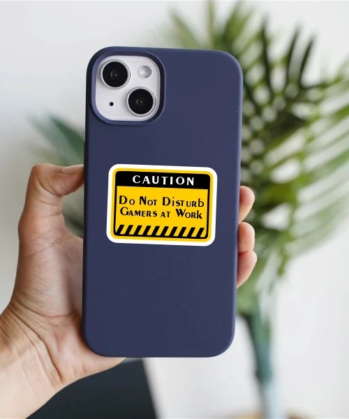 Caution Gamers At Work Sticker