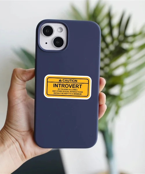 Caution Introvert Sticker Caution Introvert Sticker
