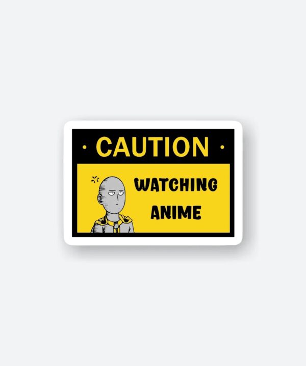 Caution Watching Anime Saitama Sticker Caution Watching Anime Saitama Sticker