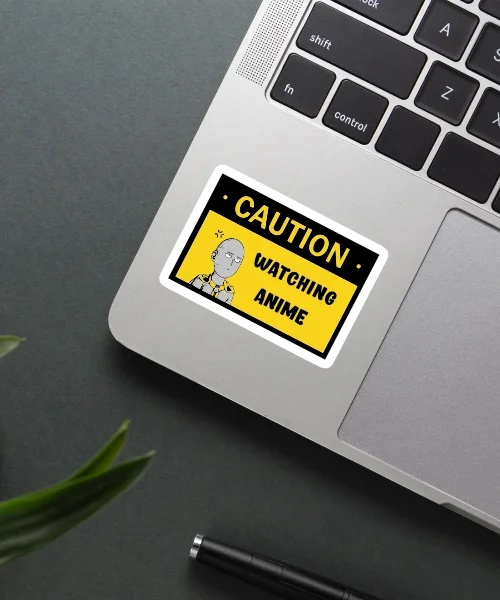 Caution Watching Anime Saitama Sticker Caution Watching Anime Saitama Sticker