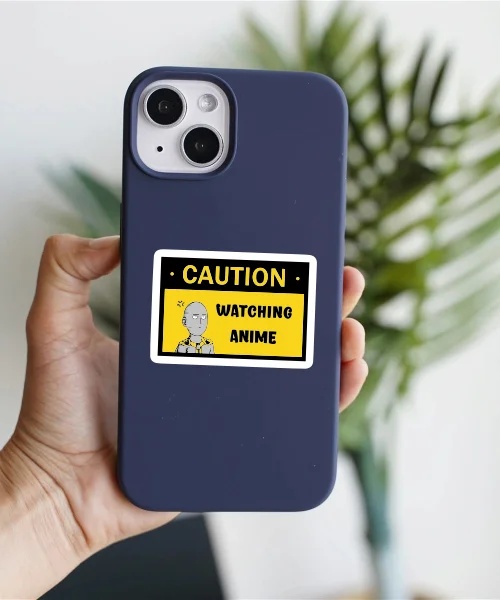 Caution Watching Anime Saitama Sticker Caution Watching Anime Saitama Sticker
