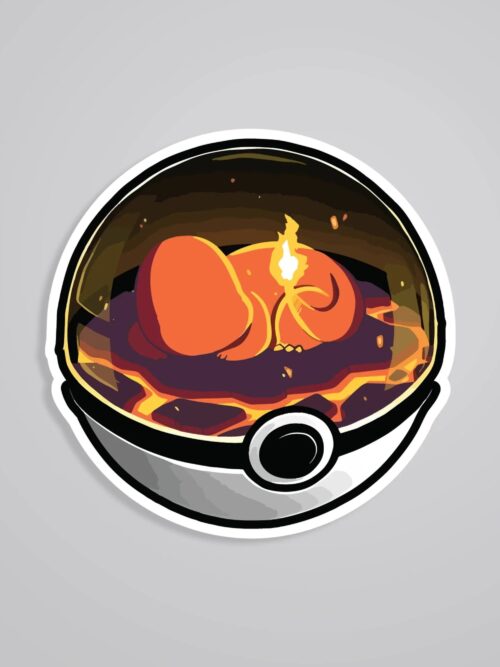 Charmander Lava Pokeball Anime Stickers
