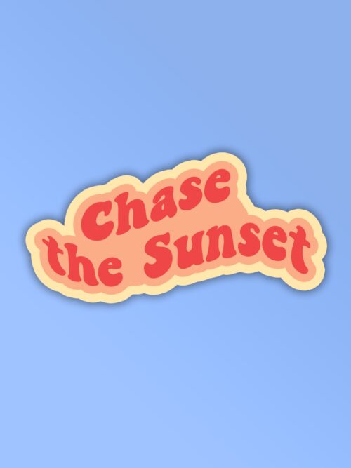 Chase The Sunset Retro Laptop Mobile Stickers