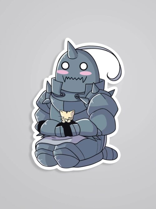 Chibi Alphonse With Cat Anime Stickers