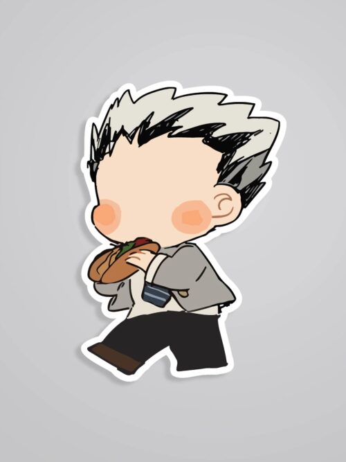 Chibi Bokuto Eating Sandwich Anime Stickers