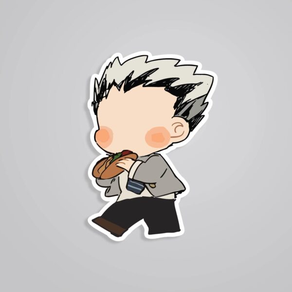 Chibi Bokuto Eating Sandwich Anime Stickers
