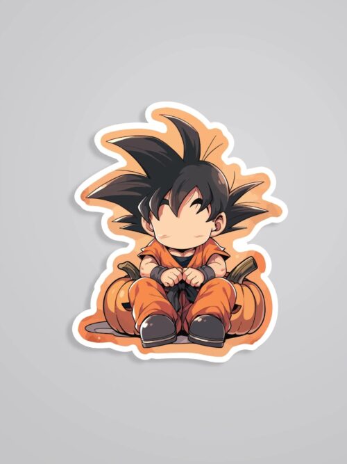 Chibi Goku Pumpkin Edition Anime Stickers
