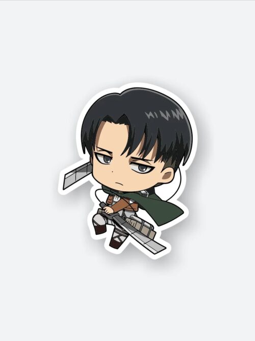 Chibi Levi Attacking Sticker