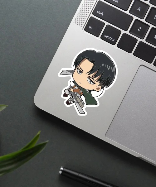 Chibi Levi Attacking Sticker Chibi Levi Attacking Sticker