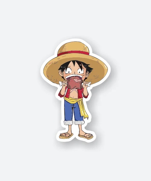 Chibi Luffy Eating Sticker