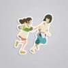 Chihiro And Haku Running Anime Stickers