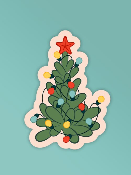 Christmas Tree Laptop Mobile Stickers