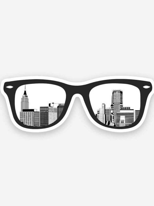 City Glasses Sticker