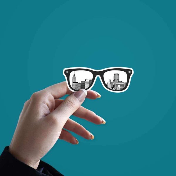 City Glasses Sticker