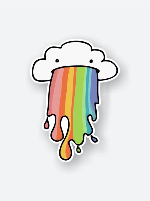 Clouds Puke Rainbow Sticker