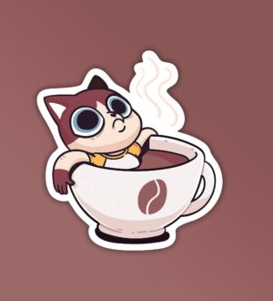 Coffee Tub Mobile Laptop Sticker