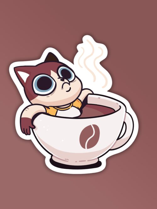Coffee Tub Mobile Laptop Sticker