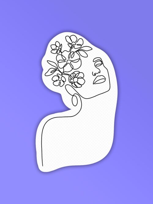 Contour Lineart 1 Laptop Mobile Stickers