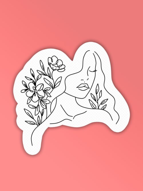 Contour Lineart 2 Laptop Mobile Stickers